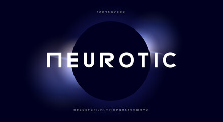 Neurotic, an Abstract technology futuristic alphabet font. digital space typography vector illustration design