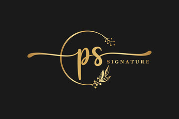 luxury signature initial ps logo design. Handwriting vector logo design illustration image - obrazy, fototapety, plakaty