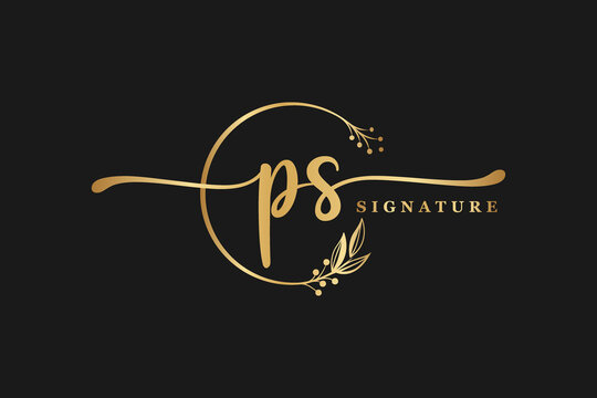 luxury signature initial ps logo design. Handwriting vector logo design illustration image