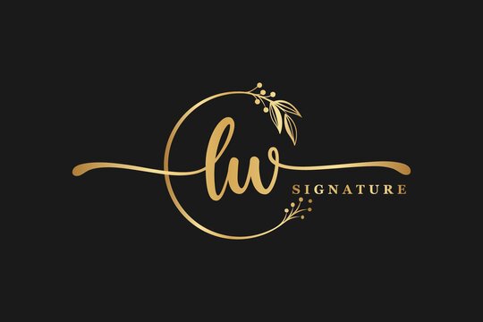 luxury signature initial lw logo design. Handwriting vector logo design illustration image