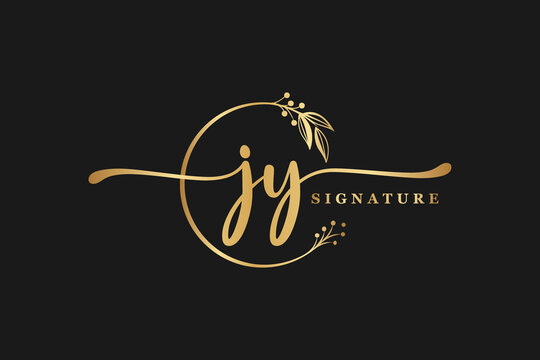 luxury signature initial jy logo design. Handwriting vector logo design illustration image