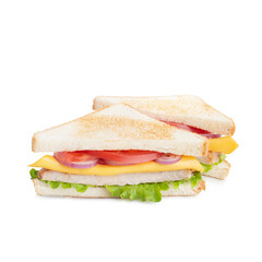 turkey sandwiches on white background