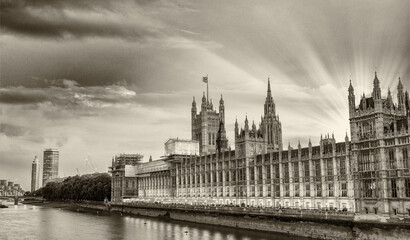 Fototapeta na wymiar London landmarks in black and white