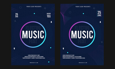 Abstract Electro music festival Poster Flyer Vector