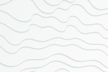 Abstract paper cut background. Wavy white illustration.