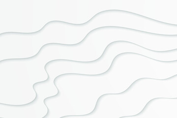 Abstract paper cut background. Wavy white illustration.