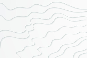 Abstract paper cut background. Wavy white illustration.