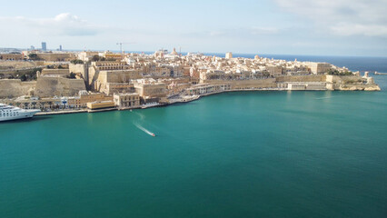 Fototapeta na wymiar Aerial view of Senglea in Malta Island