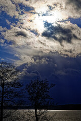 Fototapeta na wymiar Regenwolken über dem Scharmützelsee