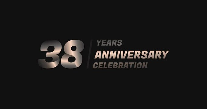 38 years gold anniversary celebration, modern animation design