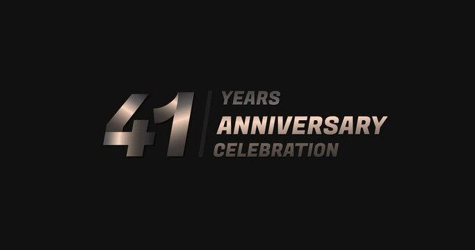 41 years gold anniversary celebration, modern animation design