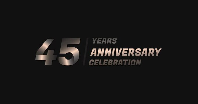 45 years gold anniversary celebration, modern animation design