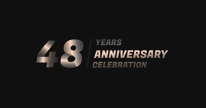 48 years gold anniversary celebration, modern animation design