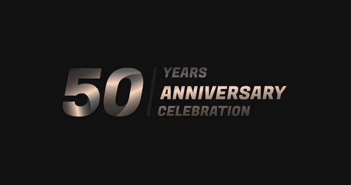 50 years gold anniversary celebration, modern animation design