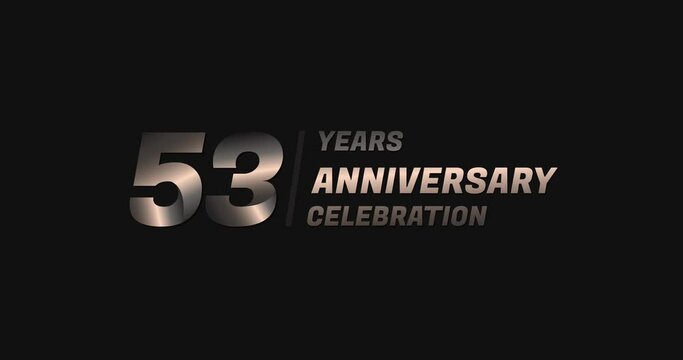 53 years gold anniversary celebration, modern animation design