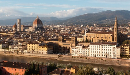 Fototapeta na wymiar Panorama sur Florence depuis la place michelangelo