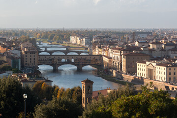 Fototapeta na wymiar Vue aérienne de Florence depuis la place Michelangelo