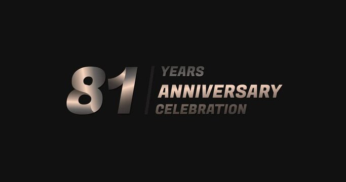81 years gold anniversary celebration, modern animation design