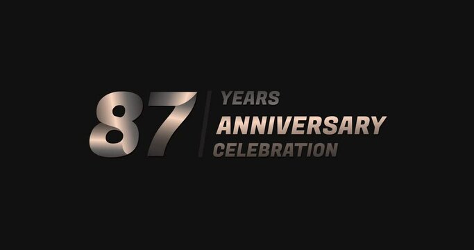 87 years gold anniversary celebration, modern animation design