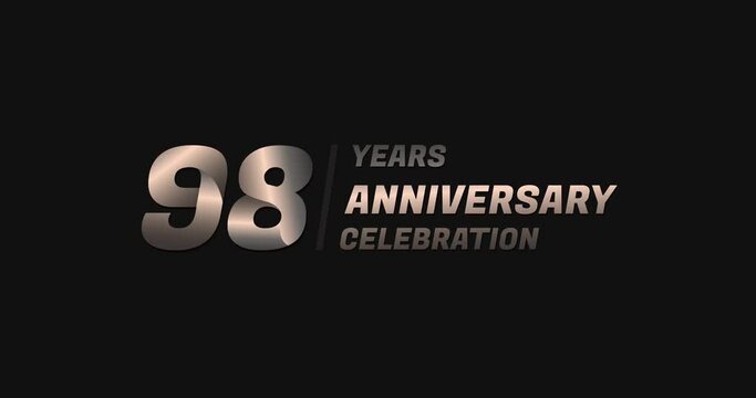 98 years gold anniversary celebration, modern animation design
