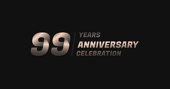 99 years gold anniversary celebration, modern animation design