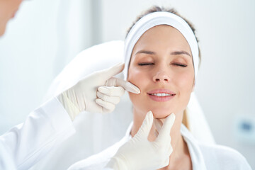 A scene of medical cosmetology treatments botox injection.