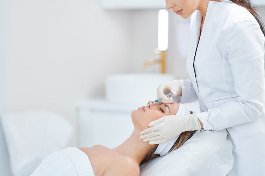 A scene of medical cosmetology treatments botox injection.
