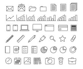 Office icons. Vector illustration
