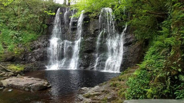 Waterfalls in Glenariff Forest Park in Northern Ireland