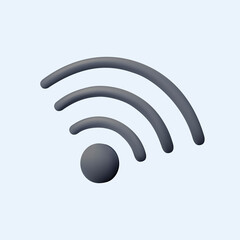 3D Realistic Wireless network vector illustration. Wi-Fi icon design concept. wifi symbol. 3d render illustration. Wifi hotspot symbol. Internet signal. Connection network, UI, UX icon free to edit.