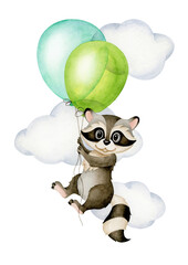 Raccoon in a balloon