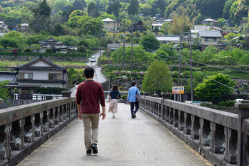 walking on the bridge