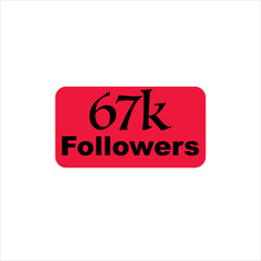 67k followers Red vector icon stamp, logo illustration.