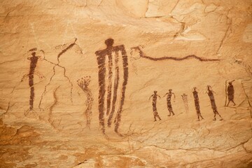 Ancient pictographs in an alcove
