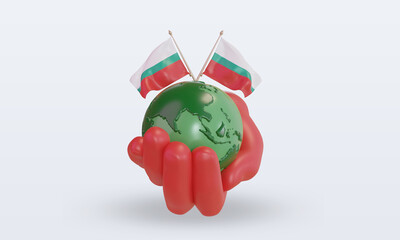 3d World environment day Bulgaria flag rendering front view
