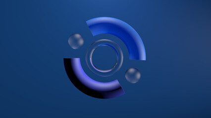 3d blue abstract circle 