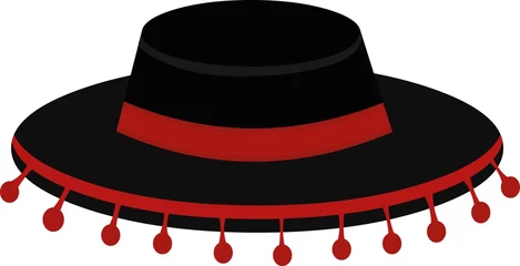 Foto op Canvas Vector illustration of a spanish culture hat © sebastian