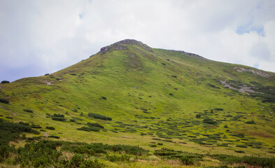 Mountain view. The road to the lake Nesamovyte.