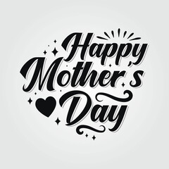 Happy mother's day greeting card design typography hand lettering premium vector.