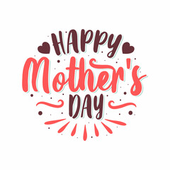 Happy mother's day greeting card design typography hand lettering premium vector.