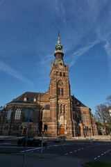 Apeldoorn, Netherlands - April 19, 2022 - The Grote Kerk at the town of Apeldoorn at the beginning of spring 