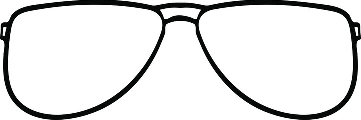 aviator glasses isolated vector simple frame shape hand drawn