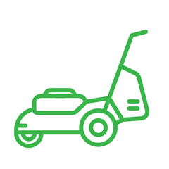lawn mower - simple lineart icon for gardening services illustration