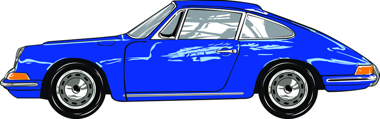 Fototapeta premium blue car isolated on white