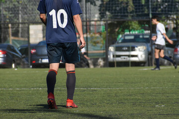Soccer player walking