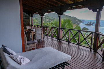 Port Glaud village on Mahe island in Seychelles