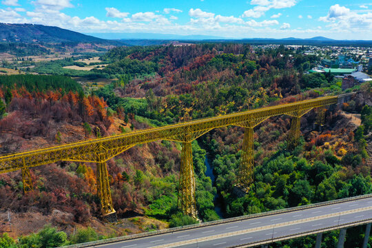 Malleco Viadukt Chile | Luftbilder vom Malleco Viadukt in Chile 
