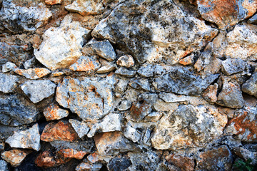 Old  bricks wall pattern. Medieval stone wall.  Background, texture