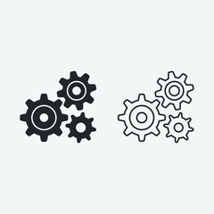 Cogwheels vector icon illustration sign