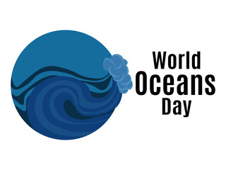 World Oceans Day, idea for poster, banner, flyer or postcard